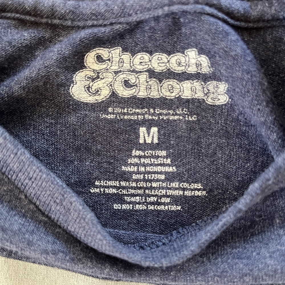 Cheech & Chong Graphic Tee with Autographs Navy Blue 2014 - Picture 3 of 4